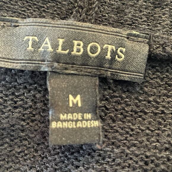 Talbots Open Front Tunic Sweater Cardigan Womens Sz Medium Black Long Sleeve - Picture 5 of 6
